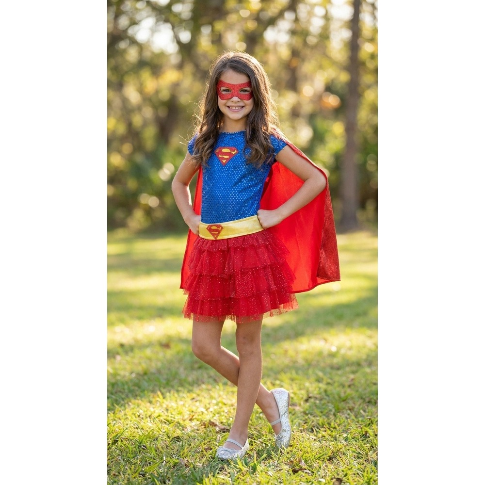 Supergirl Toddler Costume Girls 2-4T Blue Sequin Red Tutu DC Comics Rubies